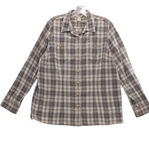 Duluth Trading Co. Plaid‎ Flannel Shirt Women's L Long Sleeve Button Down